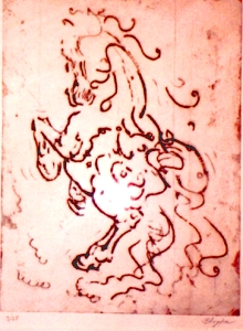 The Wild One, Etching on Glass, 18 x 12