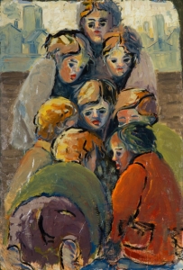 The End of the Game, Oil on Paper on Canvas, 52 x 35